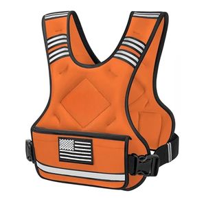 Gilet lesté noir à double sangle en tissu Oxford avec bande réfléchissante et poches horizontales pour la course à pied, la vitesse, le cardio, l'exercice et le fitness - Product Image 2