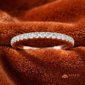 Anillo de Compromiso y Matrimonio de Eternidad con Moissanita en Plata Chapada en Oro Rosa, Engaste de Garras, Joyería Nupcial de Lujo para Mujer - Product Image 3