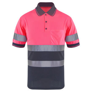 Polo haute visibilité pour homme violet et noir avec bandes réfléchissantes – Vêtement de travail - Product Image 5