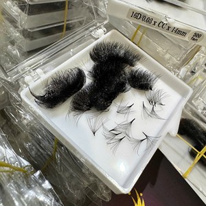 Extensions de cils pré-faites en volume, en cheveux synthétiques, 10D-20D, éventails étroits, base pointue, faites à la main, thermosoudées, pour la vente en gros - Product Image 1