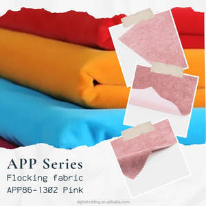 ปรับแต่งผ้าเรยอนทอแบบมีลายด้านหลัง APP 54 นิ้ว ผ้าโพลีเอสเตอร์คุณภาพสูงแบบฟล็อกกิ้ง รุ่น APP86-1302 สีชมพู - Product Image 2