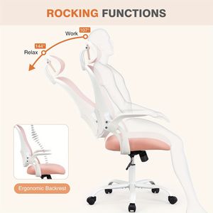 Mesh Ergonomic <b>Office</b> Chair Adjustable Flip-up Arms Headrests Comfortable Lumbar Support for Home <b>Office</b> <b>Computer</b> Desk Chair - Product Image 3