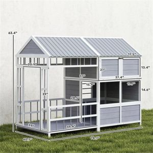 Casa de Madera para Perros para Exteriores, Muebles Cómodos para Mascotas - Product Image 6