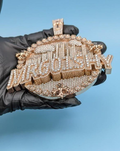 จี้ห้อยคอฮิปฮอปสองสีชุบทองคำ 18K แบบสั่งทำพิเศษ ประดับเพชรโมอิสซาไนต์ VVS เงินแท้ 925 รูปวงกลมพร้อมอักษรย่อชื่อ - Product Image 5