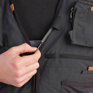 Chaleco de Pesca Transpirable para Hombre con Múltiples Bolsillos y Cierre de Cremallera, Ropa de Verano para Exteriores, Estilo Casual, Negro - Product Image 4