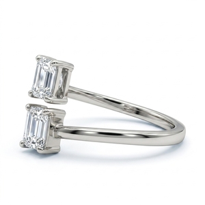 Princess & Radiant Cut <b>Diamond</b> <b>Ring</b> in PT950 Platinum | 1.00 CT Luxury Women's Jewelry - Product Image 2