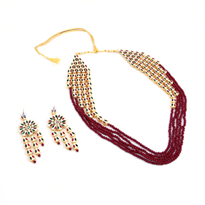 Indian Stylish Layered Pearl Rani Haar Long Kundan Necklace Zircon Alloy Jewellery Set Wedding Engagement Party <b>Gift</b> Hiphop Gold - Product Image 3