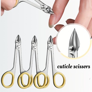 Ciseaux à cuticules professionnels en acier inoxydable courbés et affûtés avec manche en plastique pour manucure, lame courbée, pointe affûtée, ciseaux à ongles - Product Image 3