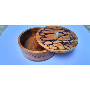 Casserole en bois de manguier de qualité supérieure, durable, écologique, pour chapati, roti, hotpot, finition lisse, couvercle robuste, classique - Product Image 5