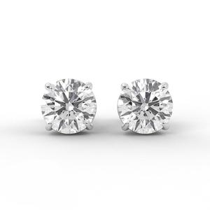 Classic 6.5mm 925 Sterling Silver D Color VVS Moissanite Diamond Stud <b>Earrings</b> for Women - Product Image 1