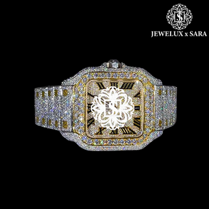 Montre de luxe de qualité supérieure entièrement sertie de diamants blancs pour cadeaux, célébrations et occasions spéciales, disponible au meilleur prix - Product Image 3