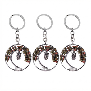 Llavero de cristal de alta calidad, llavero de árbol de la vida de unakita, llavero de piedra natural con diseño de búho, regalos para mujeres. - Product Image 6