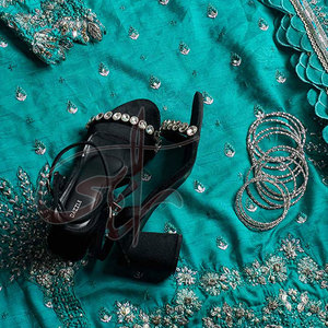 Sandalias de Tacón con Terciopelo Estampado, Hechas a Mano, Cómodas, Antideslizantes, a la Moda, para Bodas, Fiestas y Ocasiones Especiales - Product Image 3