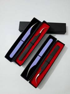 แหนบต่อขนตา Dolphin/Curve Slim Long/Boot สีน้ำเงิน/ดำ โลหะ ปลายไฟเบอร์ ป้องกันแม่เหล็ก ป้องกันไฟฟ้าสถิตย์ ขนาด 10 มม. - Product Image 3