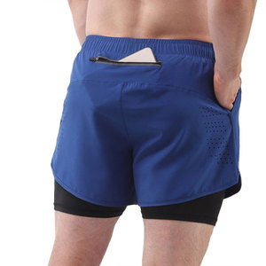 Shorts de sport d'été décontractés pour l'entraînement musculaire, la course et la gym, couleur unie, respirants, séchage rapide, taille élastique - Product Image 2