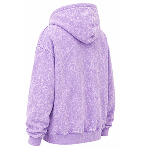 Sweat à capuche oversize personnalisé délavé à l'acide pour hommes, femmes et unisexe, en molleton épais, avec broderie personnalisée, fabricant de vêtements - Product Image 2