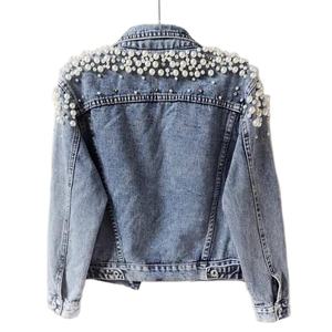 Custom Made Wholesale Cotton Denim Jacket Women Vintage <b>Button</b> Long Sleeve Stylish Washed Blue Denim <b>Coat</b> Casual Fashion - Product Image 5