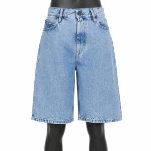 Pantalones Cortos de Mezclilla Personalizados para Hombre, 100% Algodón, Casuales, Vintage, Lavados, de Cintura Media, Rectos, Ecológicos, para Verano, OEM, ODM, Venta al Por Mayor - Product Image 3