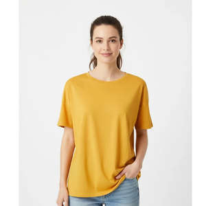 Camisetas de Verano para Mujer, Personalizadas, de Alta Calidad, Holgadas, 100% Algodón, Transpirables, Estilo Urbano, Lisas, Teñidas, 180g, Digitales - Product Image 1