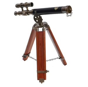 Telescopio de latón de doble barril de pie de suelo náutico con soporte de latón telescopio y binoculares - Product Image 5