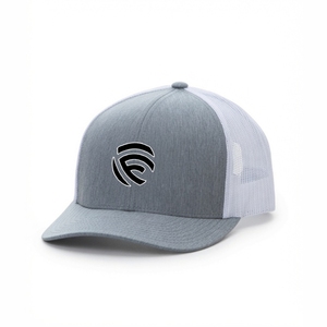 Custom 6-Panel Trucker Hat – Premium Heather Grey and White Mesh <b>Snapback</b> <b>Cap</b> Wholesale OEM - Product Image 3