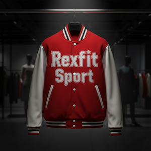 Veste de baseball personnalisée pour homme RexFit Sport, style varsity, hiver, manches en cuir, logo brodé, OEM - Product Image 1