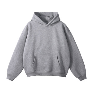 Hoodies d'hiver personnalisés à coupe classique, en polyester/coton uni, pour hommes, pull-over unisexe, en gros, grandes tailles, hoodies pour hommes - Product Image 2
