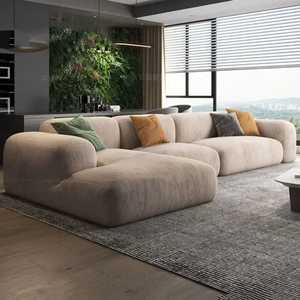 Conjunto de sofás modernos en forma de L, tapizados en tela, conjunto de sofás de lujo, conjunto de sofás para sala de estar, muebles para casa, villa, apartamento, uso en bodas - Product Image 1