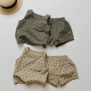 Ropa de Verano Estilo Japonés y Coreano, Pantalones Cortos con Puntos para Niños, Pantalones Cortos Transpirables de Algodón Tejido para Niños y Niñas - Product Image 1