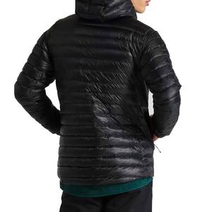 Veste d'hiver pour homme, noire, à capuche, rembourrée en duvet, coupe-vent, fermeture éclair, décontractée, pour l'extérieur, coupe régulière, en nylon - Product Image 6