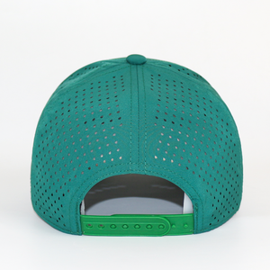 หมวกเบสบอลแบบมีโครง 6 แผง ป้องกันเหงื่อ ไม่มีลวดลาย  พร้อมโลโก้ยางกันน้ำแบบเจาะรูด้วยเลเซอร์ - Product Image 2