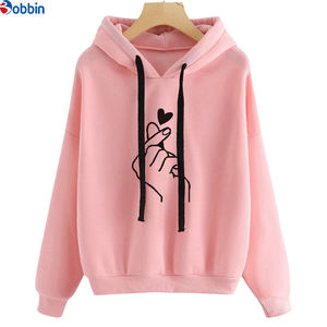Sweat-shirts à capuche respirants rose pour femme, collection automne-printemps, manches longues, personnalisables, pull-over tendance pour femme - Product Image 2