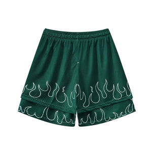 Pantalones Cortos de Malla de Doble Capa 100% Poliéster para Hombre al por Mayor, con Cintura Elástica y Estampado Sublimado, Estilo Acampanado, para Uso Diario Masculino - Product Image 2