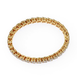 Three Stone Classic Lab Grown Diamond IGI Certified 14k <b>Solid</b> <b>Gold</b> Round Brilliant Cut Tennis Bracelet Fine Jewelry Women - Product Image 3