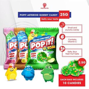 ลูกอมเยลลี่ POPIT รสหวานอมเปรี้ยว รูปทรงลูกบาศก์สีน้ำตาล รสชาติเยลลี่บีนส์อเนกประสงค์ พร้อมรสผลไม้ บรรจุ 25 กรัม/ถุง - Product Image 4