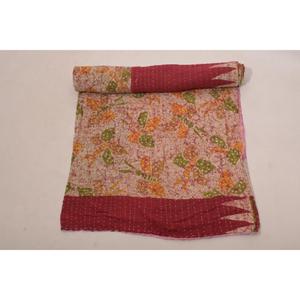 Handmade Cotton <b>Kantha</b> Quilt Vintage Indian Bedspread Reversible <b>Throw</b> Gift for Her - Product Image 4