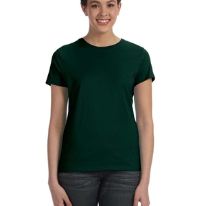 Camiseta de punto de manga corta con cuello alto acanalado beige para mujer, minimalista, de color liso, ecológica, disponible para venta en línea - Product Image 4