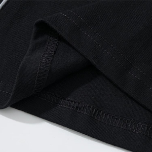 T-shirt à manches courtes pour homme, coupe classique, noir, col rond, décontracté, couleur unie, tissu jersey respirant, 180g - Product Image 6