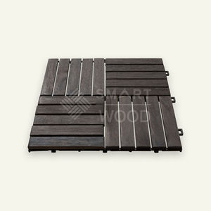 Dalles de terrasse en WPC acacia huilé modernes, brossées, pour extérieur, finition expresso naturel, teck doré, chêne clair, emboîtables, pour jardin et patio - Product Image 2