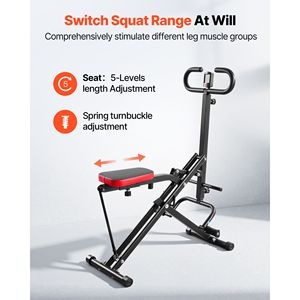 Attrezzatura per Esercizi Pieghevole Facile da Montare, Stazione Multifunzione, Macchina per Squat Profondi, Vogatore, Macchina per Allenamento Glutei - Product Image 4