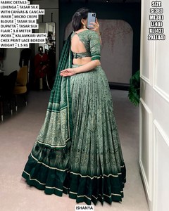 Dupatta Pastel Pearl Bhandhani, Lehenga Choli Bordado Fandi, Secado Rápido, Protección Solar, Corte Regular, para Mujer, Boda, Diwali - Product Image 4