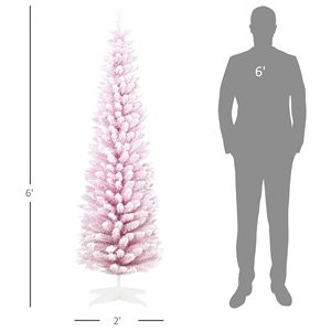 Albero di Natale Artificiale Sottile Non Illuminato da 180 cm (6FT) Realistico con Rami Innevati e Base in Plastica - 210 cm (7ft) - Product Image 3