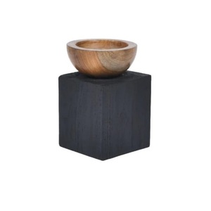 Support de bougie de luxe fait main en bois avec finition noyer, design personnalisé, taille sur mesure - Product Image 2