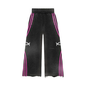 2025 High Quality Distress Hoodie and Sweatpants Set Suit Vintage <b>Zip</b> up Tracksuit Custom Sweat Flare Pant Acid Wash Men's - Product Image 3