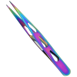 Professional High Quality Custom Stainless Steel Eyebrow Tweezers <b>Rainbow</b> Color Professional Beauty Tweezers for Facial Hairs - Product Image 1