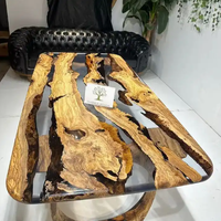 Table de conférence et de salle à manger innovante en résine époxy de haute qualité, écologique, forme personnalisée, design européen, luxe moderne, naturel