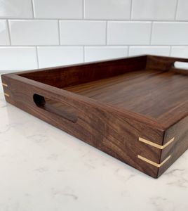 Plateau de service en bois naturel émaillé, écologique, pour la maison - Product Image 3