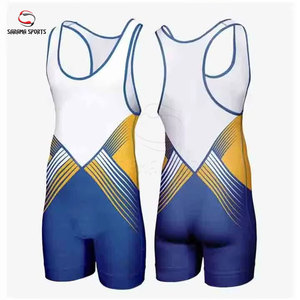 Traje de Lucha Libre Profesional para Hombre, Singlet de Poliéster y Spandex para Competencia, Singlets Juveniles de Lucha Libre con Logotipo Personalizado - Product Image 1