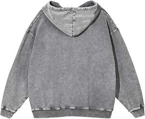 Vornex Industry 450g Heavyweight 100% Cotton <b>Oversized</b> <b>Long</b> Knitted <b>Hoodie</b> Custom Branding Drop Shoulder Acid Washed Mens <b>Hoodie</b> - Product Image 6