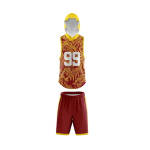 Kit de football 7v7 à motif doré, maillot sans manches à capuche, short assorti, uniforme d'équipe sublimé, logo personnalisé - Product Image 1